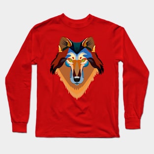 Orange wolf Long Sleeve T-Shirt